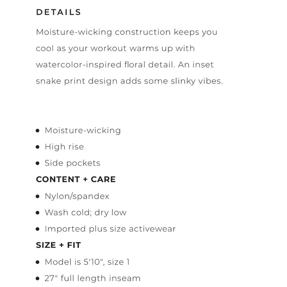 Torrid Snakeskin PrintInset Wicking Active Legging - Picture 7 of 10